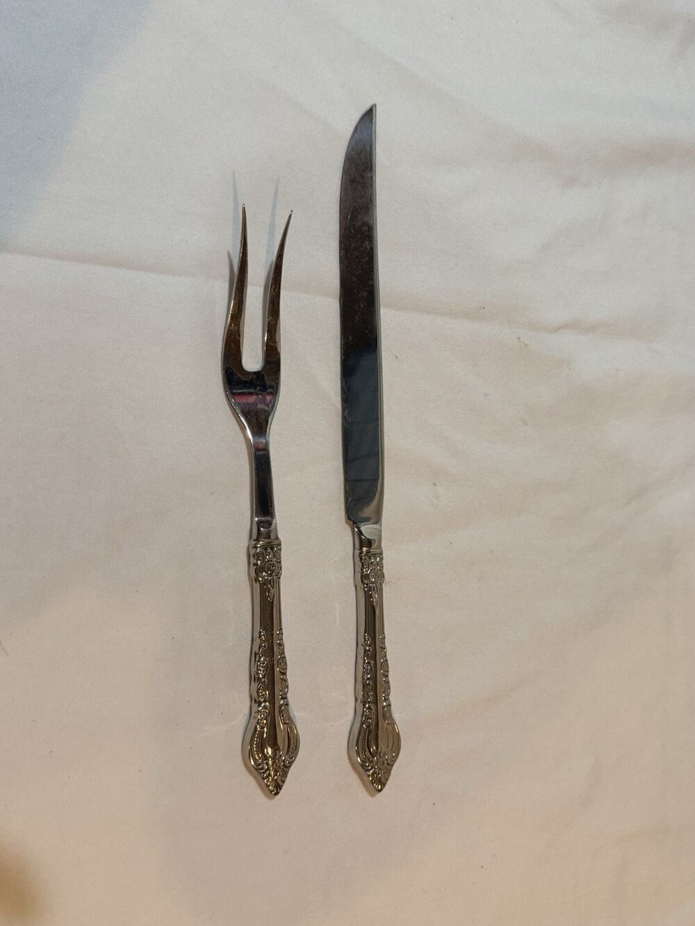 Reed & Barton Select Carving Set Stainless Steel Serving KnifeFork Ornate Handle